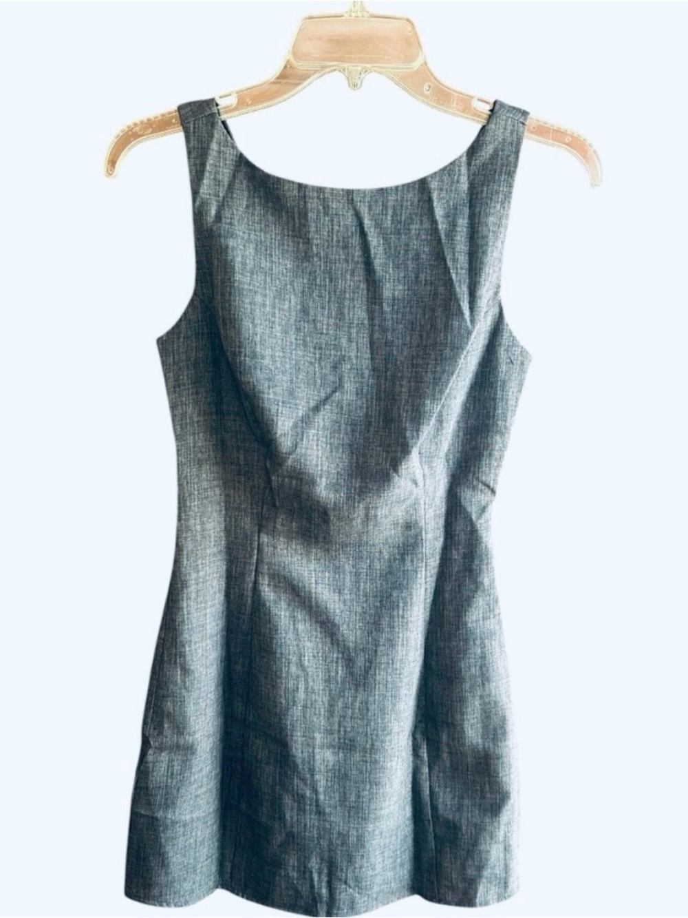RIHOAS boat neck sleeveless grayish blue mini dress Sz XS